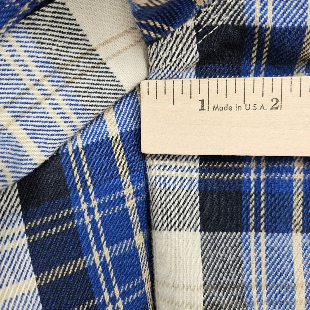 Carhartt Shirt Mens Large Flannel Blue Plaid‎ Long Sleeve Casual Workwear - Picture 7 of 9